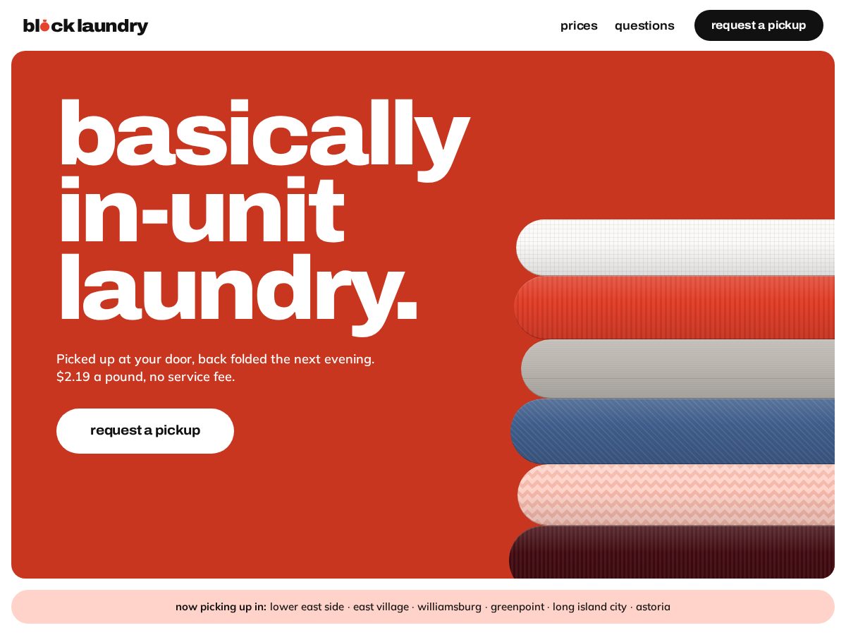 Landing-page snapshot of blocklaundry.com