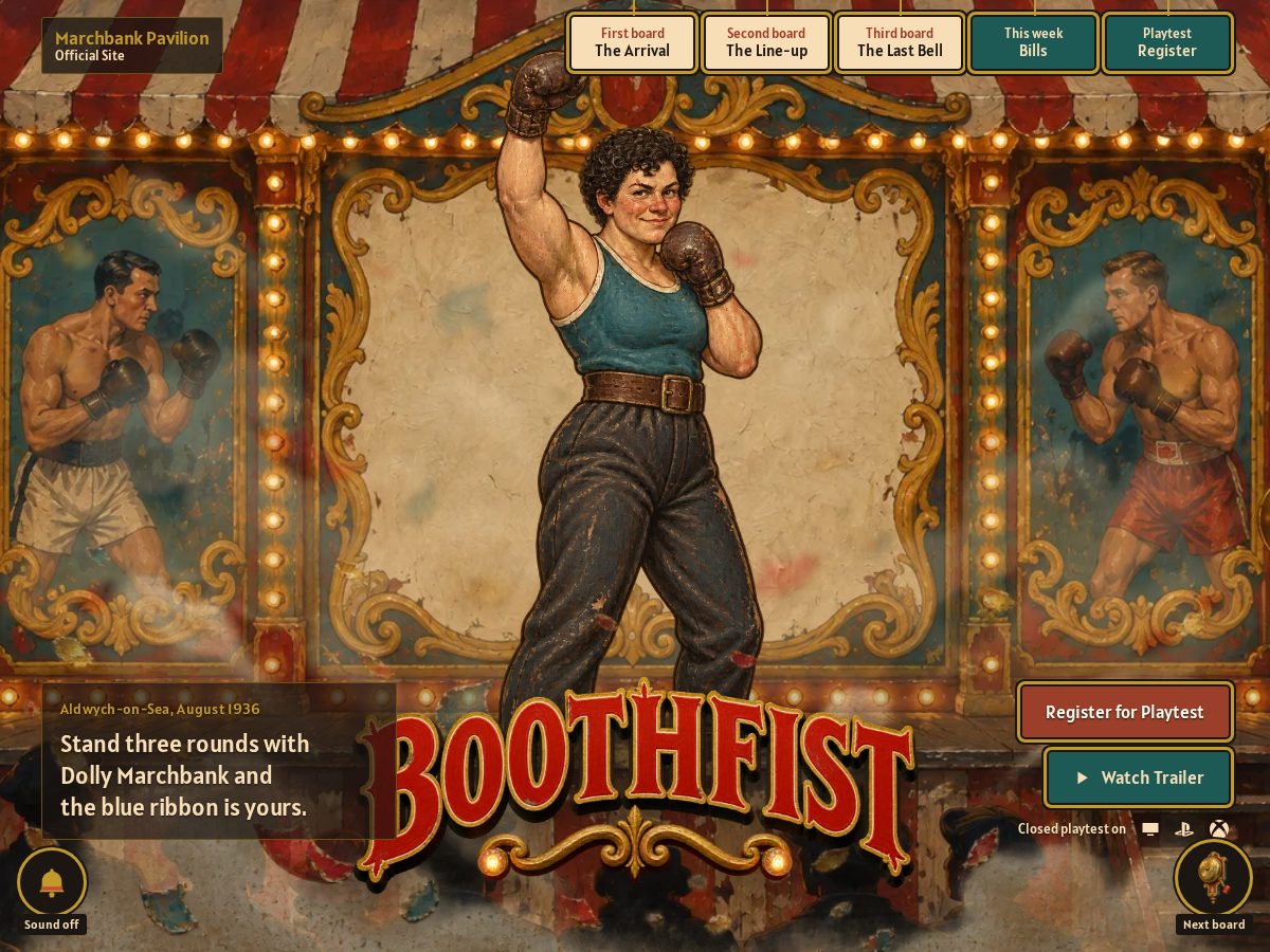Landing-page snapshot of boothfist.com