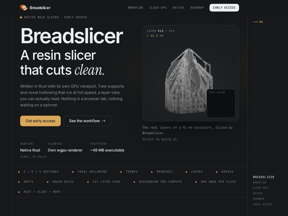Landing-page snapshot of breadslicer.app