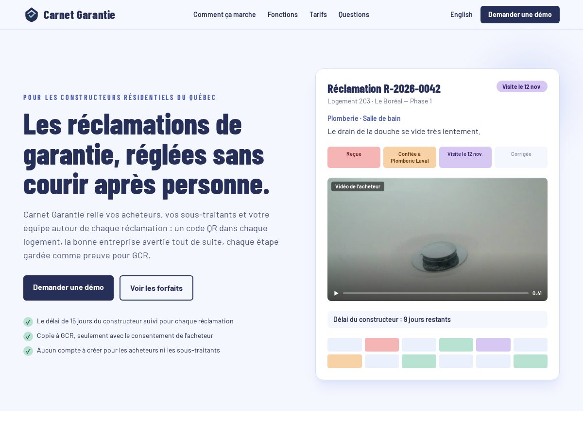 Landing-page snapshot of carnetgarantie.com