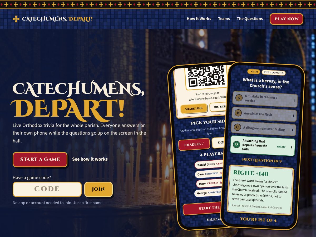 Landing-page snapshot of catechumensdepart.app