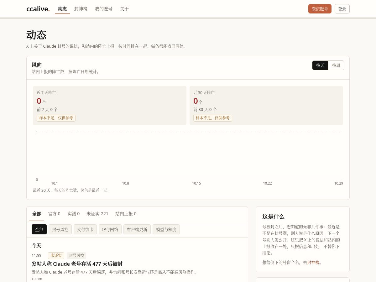Landing-page snapshot of ccalive.fun