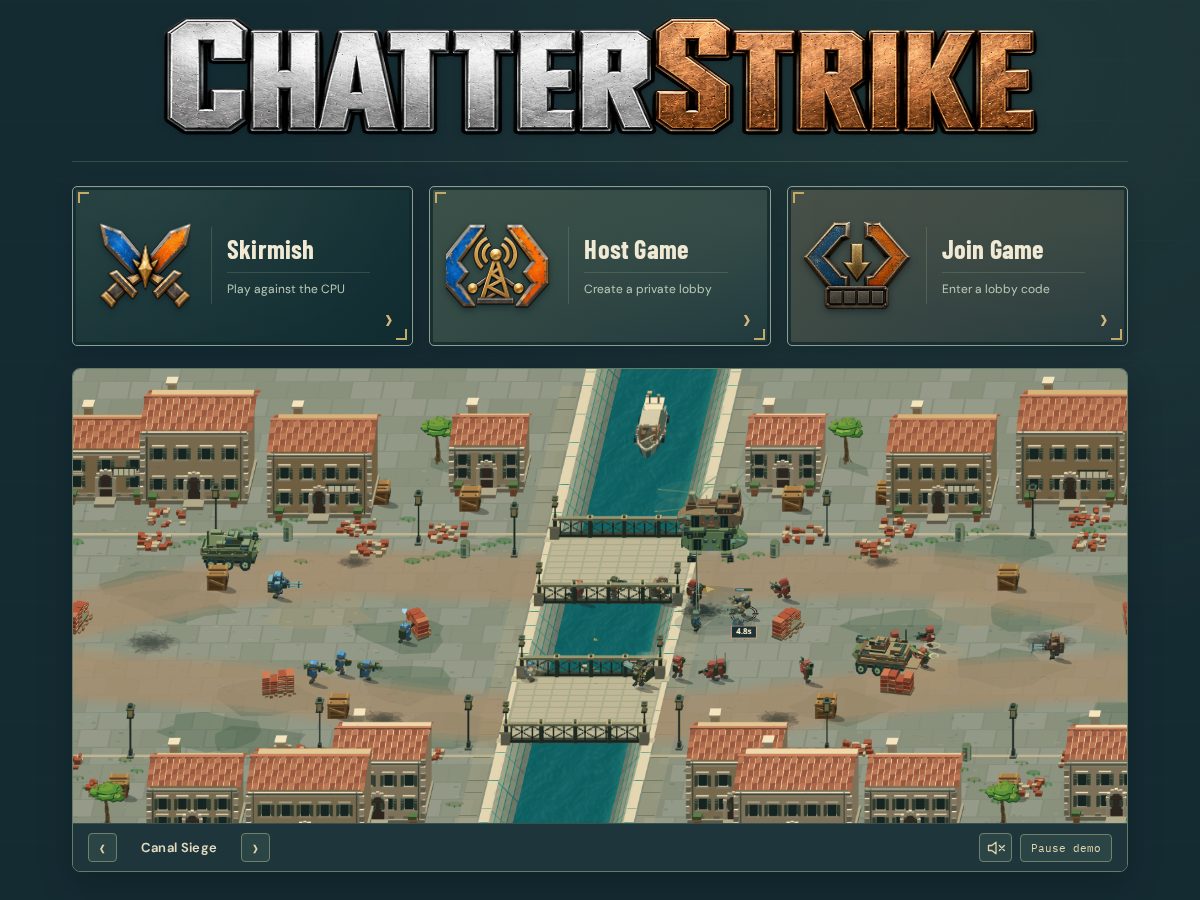 Landing-page snapshot of chatterstrike.com