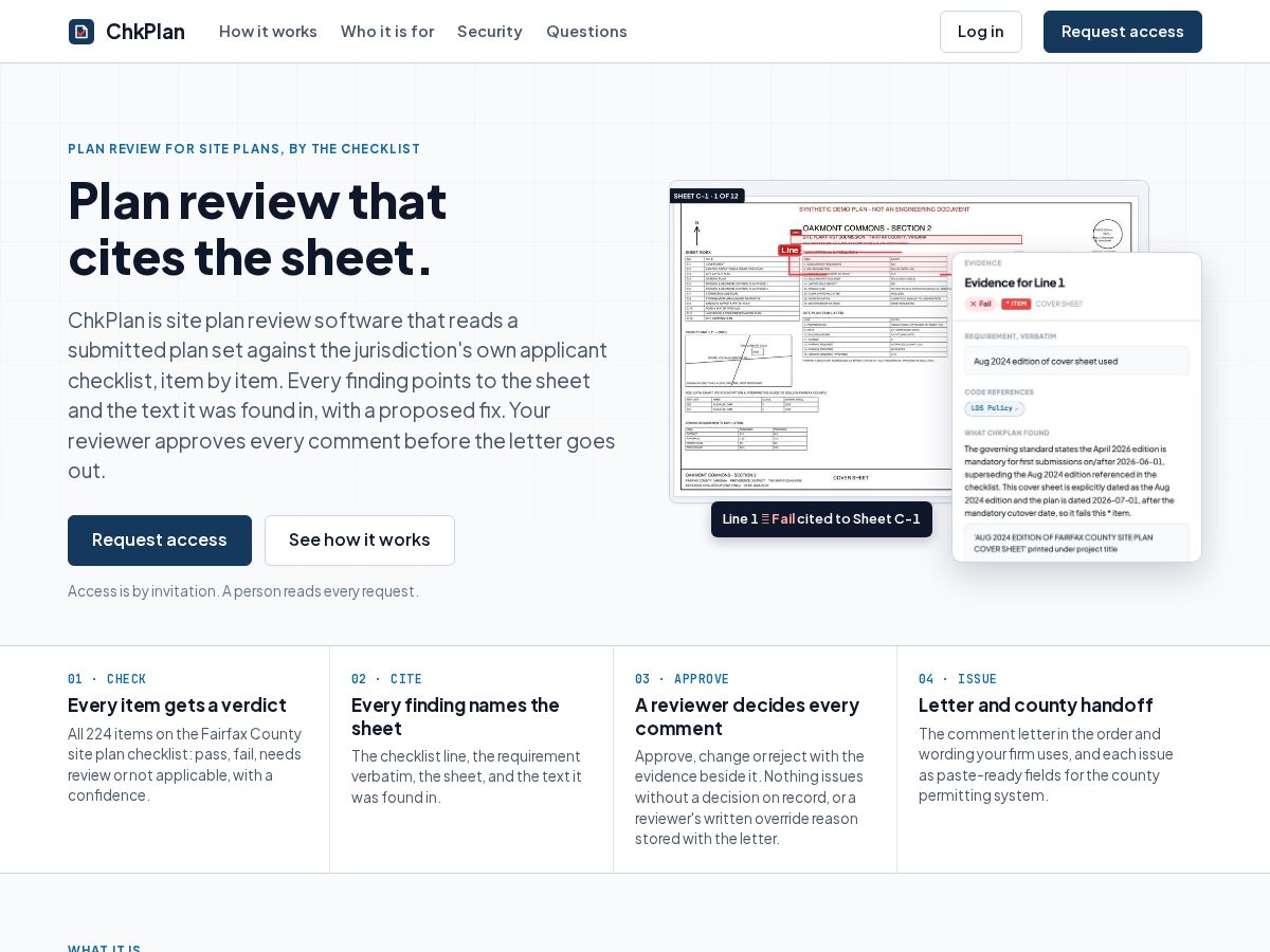 Landing-page snapshot of chkplan.com
