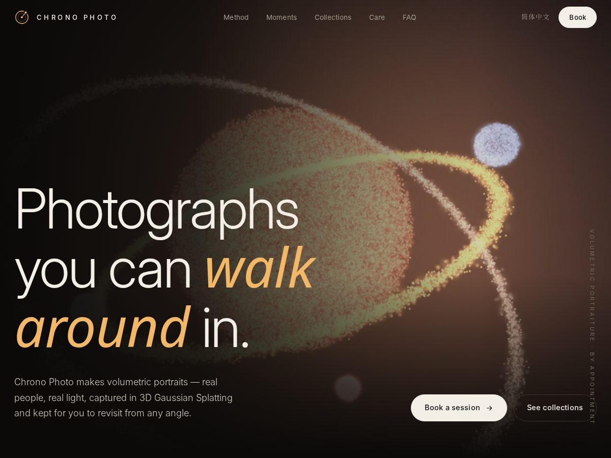 Landing-page snapshot of chronophoto.art