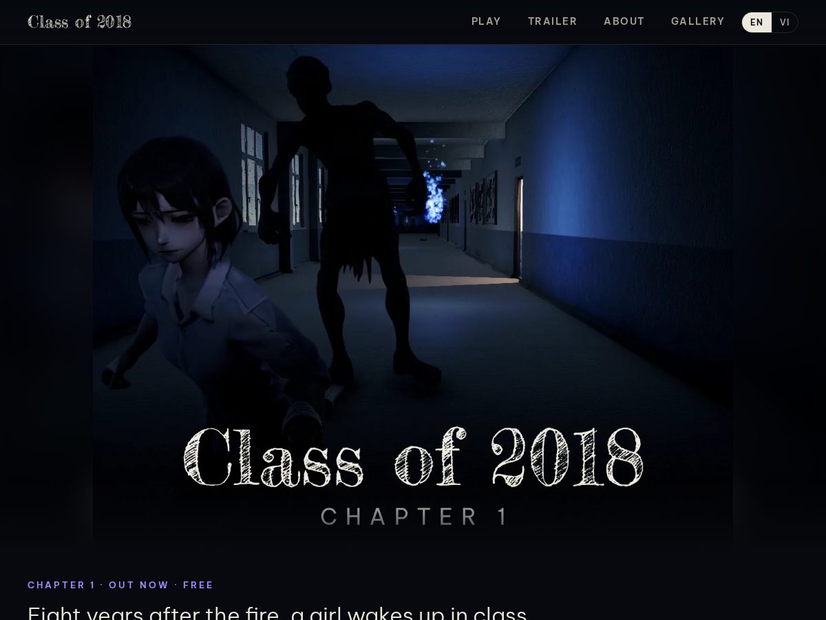 Landing-page snapshot of classof2018game.com