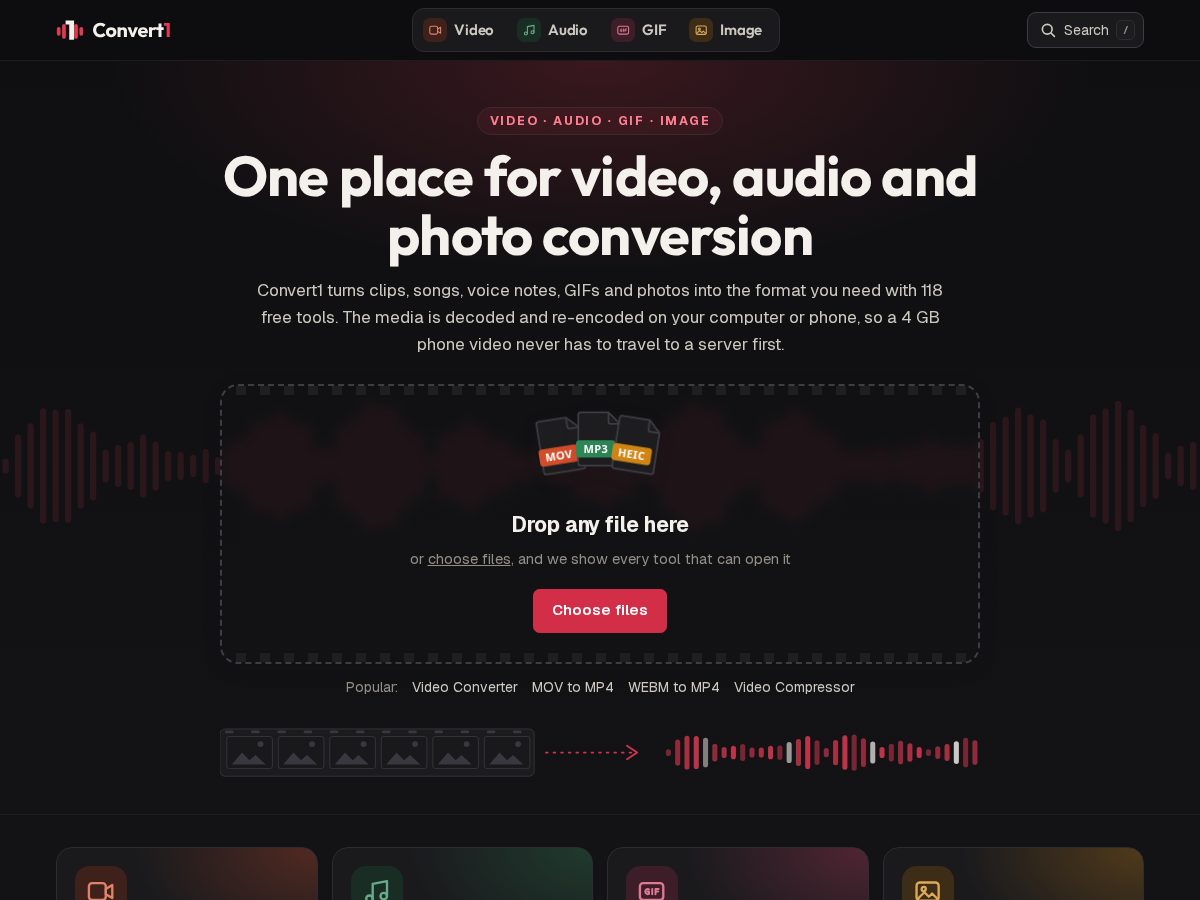 Landing-page snapshot of convert1.click
