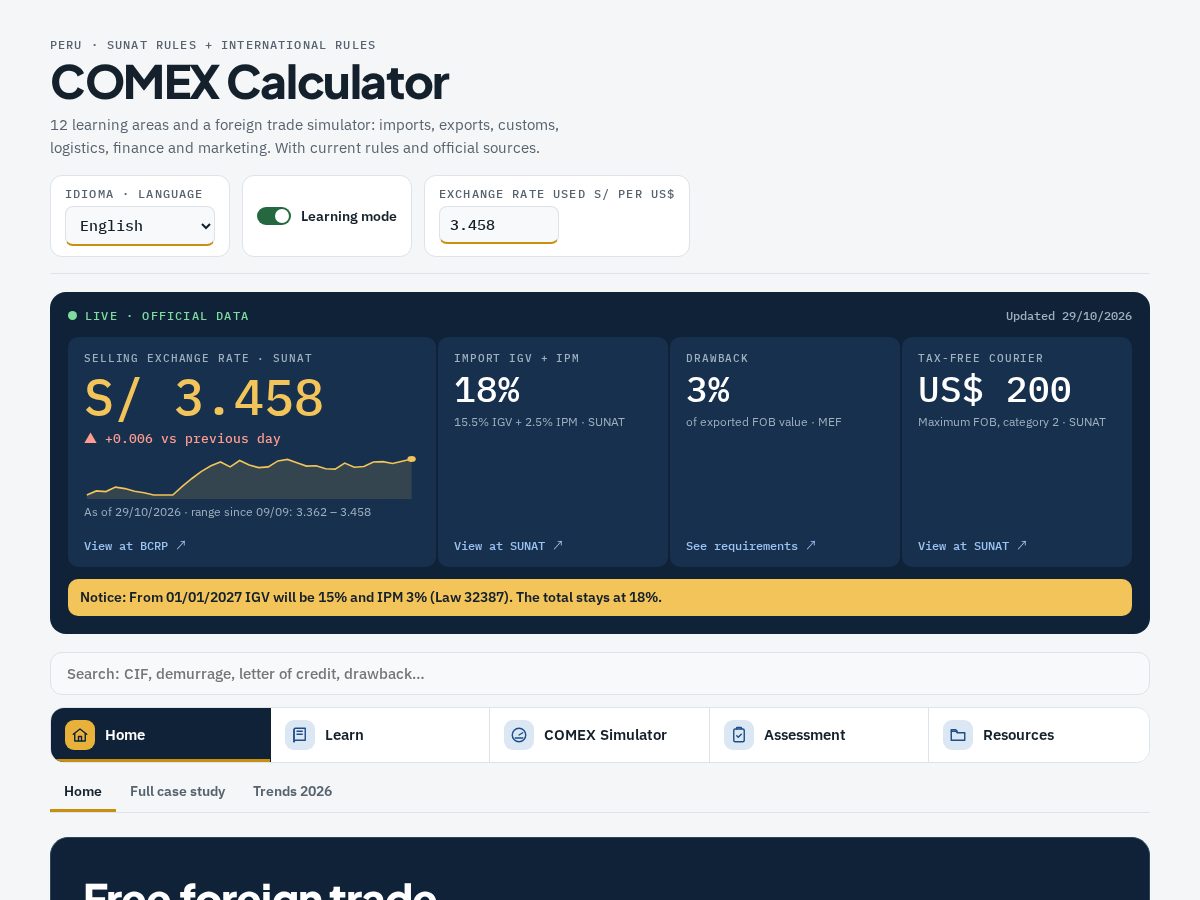 Landing-page snapshot of cordova-comex.com