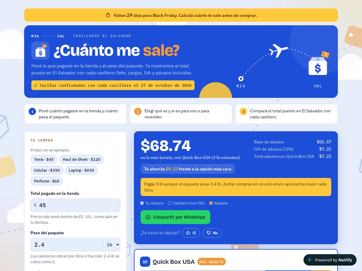 Landing-page snapshot of cuantomesale.com