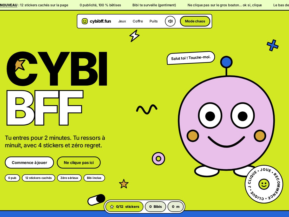 Landing-page snapshot of cybibff.fun