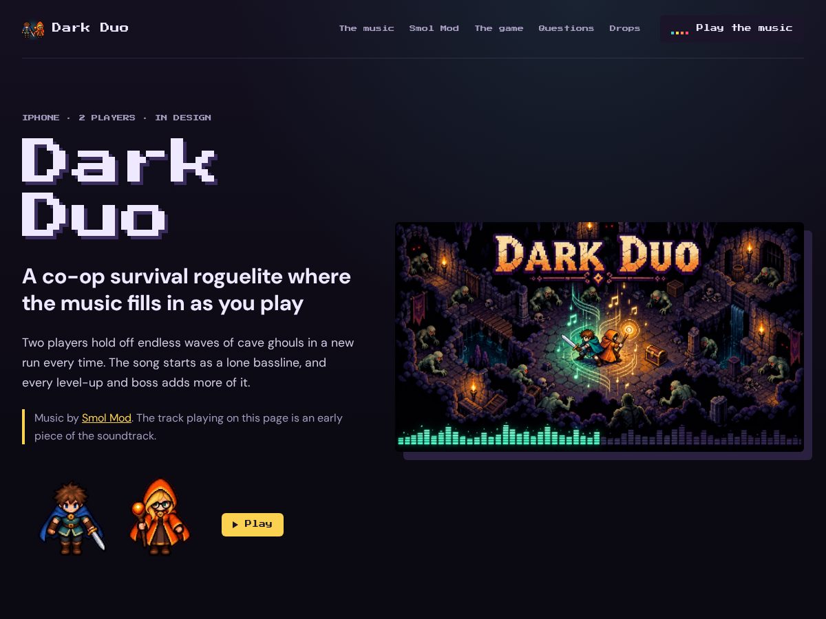 Landing-page snapshot of darkduo.app