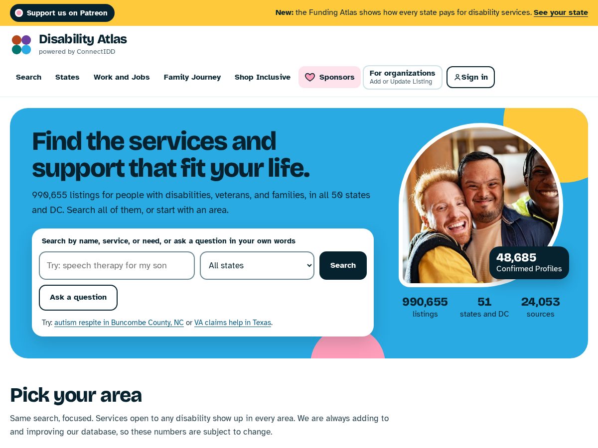 Landing-page snapshot of disabilityatlas.org