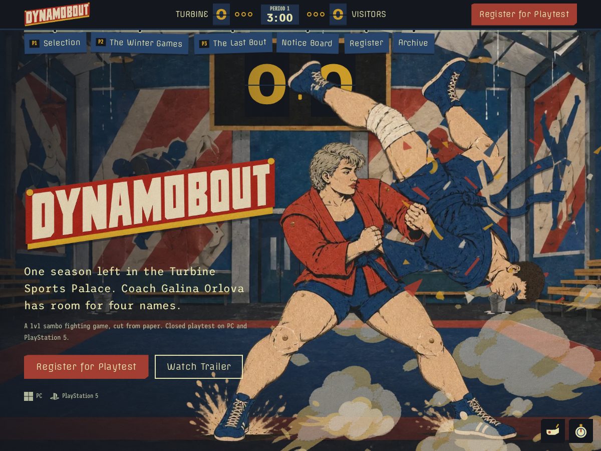 Landing-page snapshot of dynamobout.com