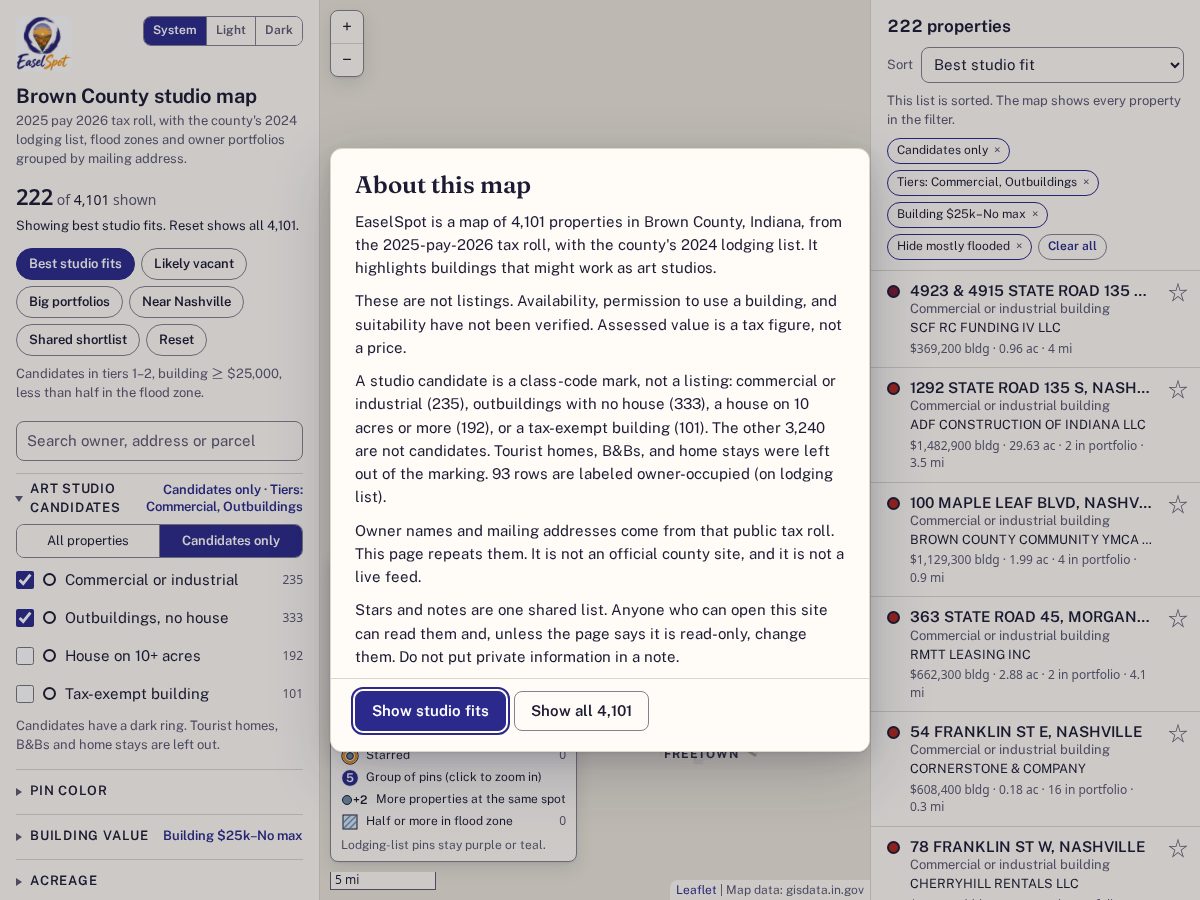Landing-page snapshot of easelspot.com