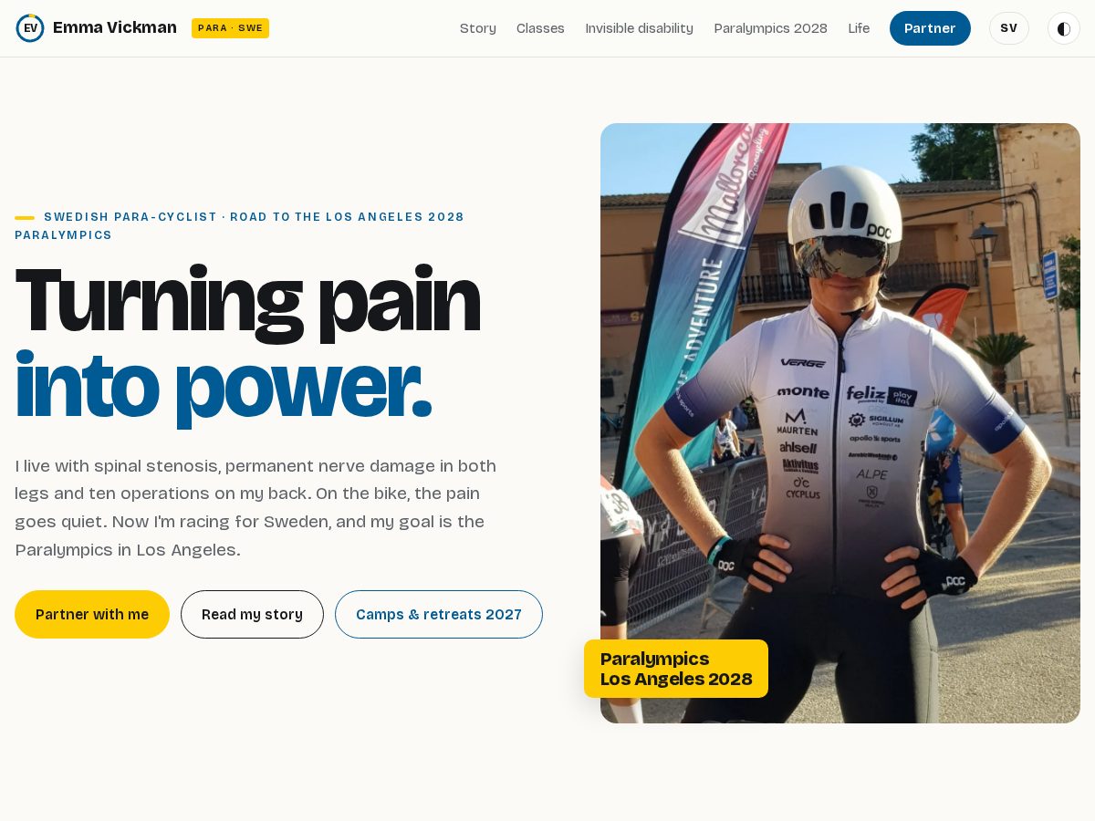 Landing-page snapshot of emmavickman.com