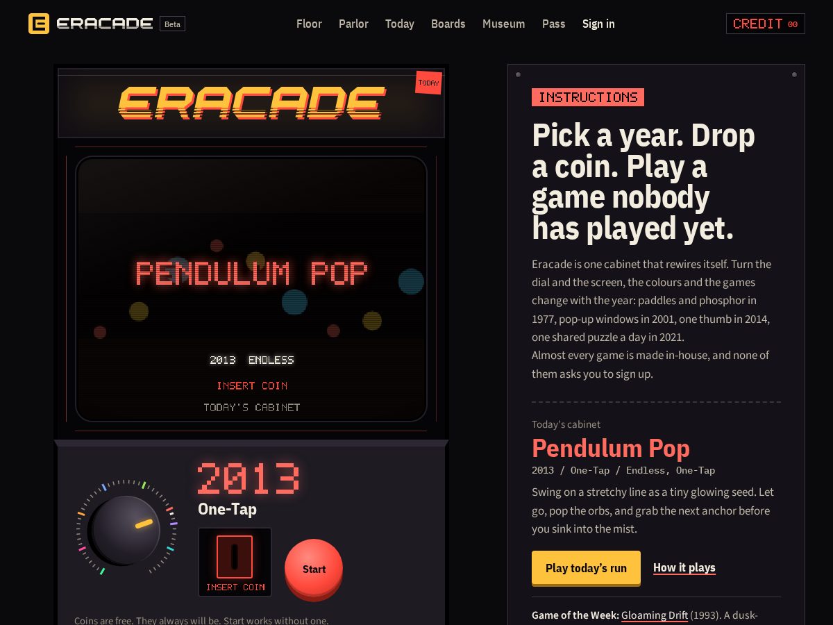 Landing-page snapshot of eracade.com