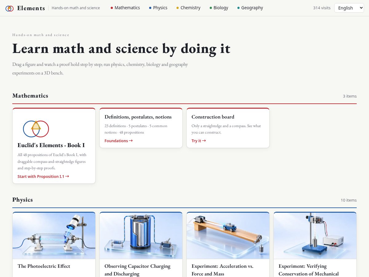 Landing-page snapshot of euclid-elements.shop