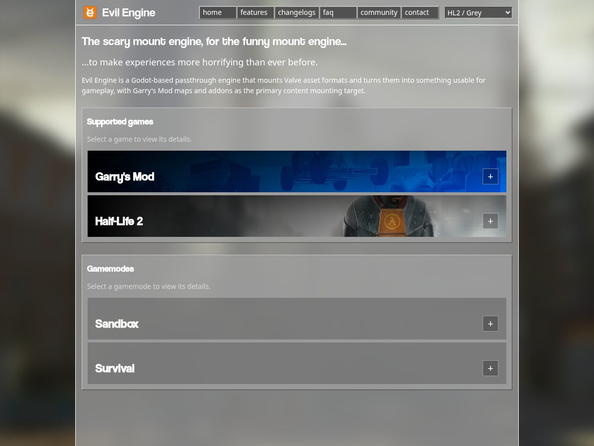 Landing-page snapshot of evil-engine.com