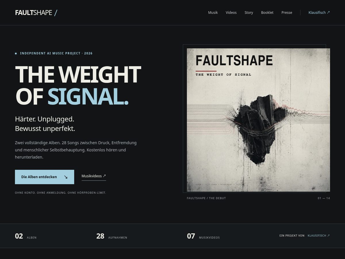 Landing-page snapshot of faultshape.com