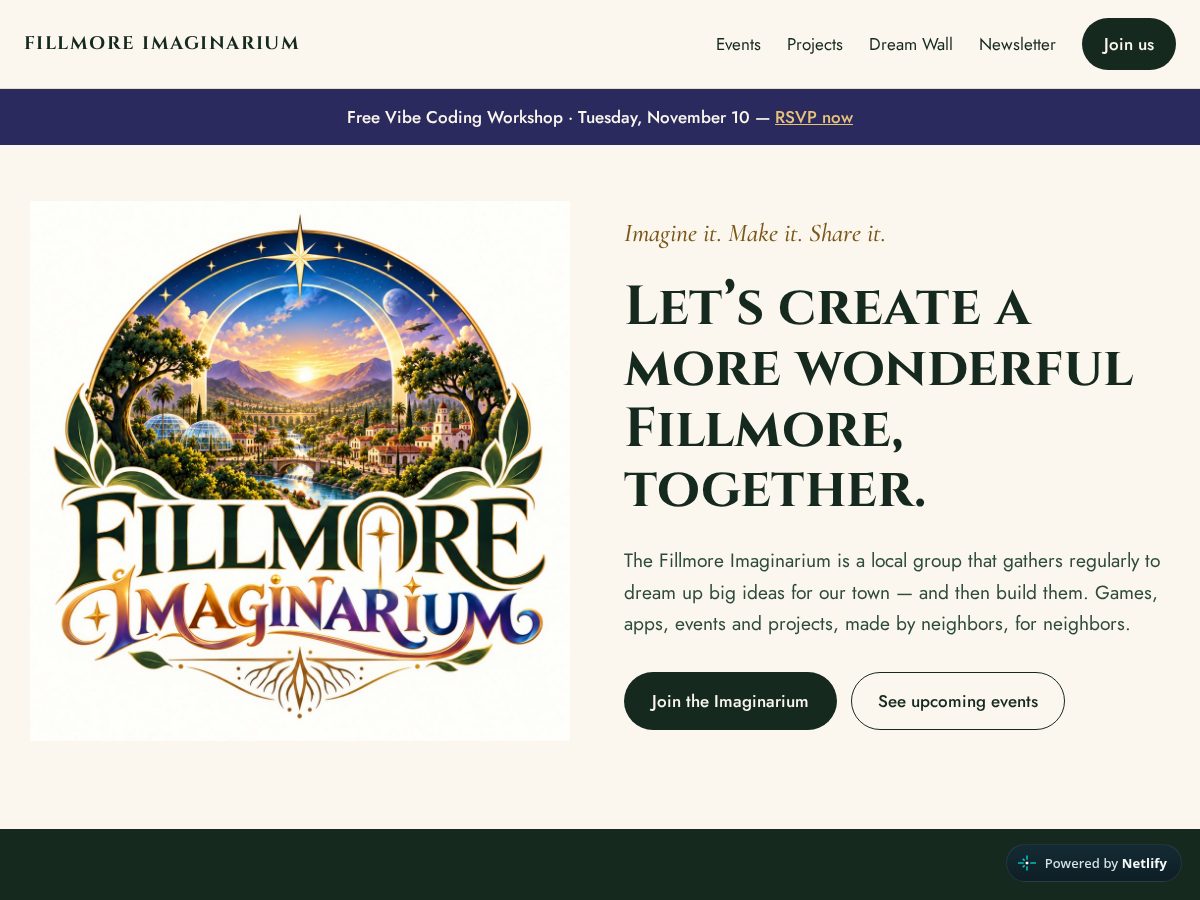 Landing-page snapshot of fillmoreimaginarium.com
