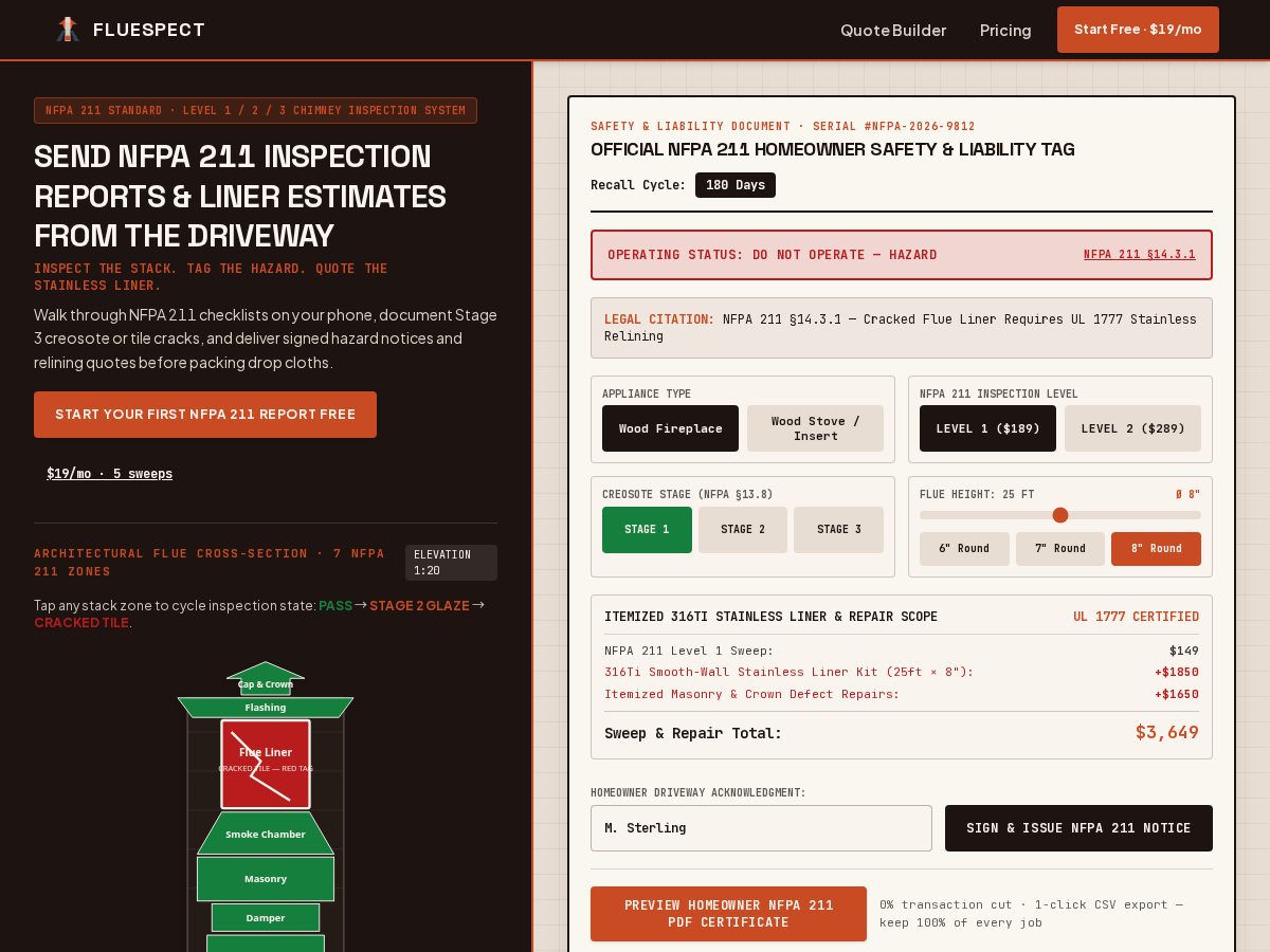 Landing-page snapshot of fluespect.com