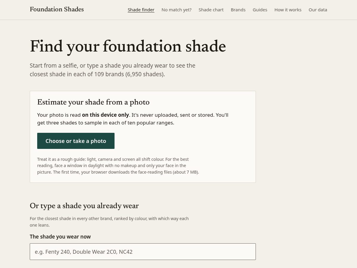 Landing-page snapshot of foundationshades.com