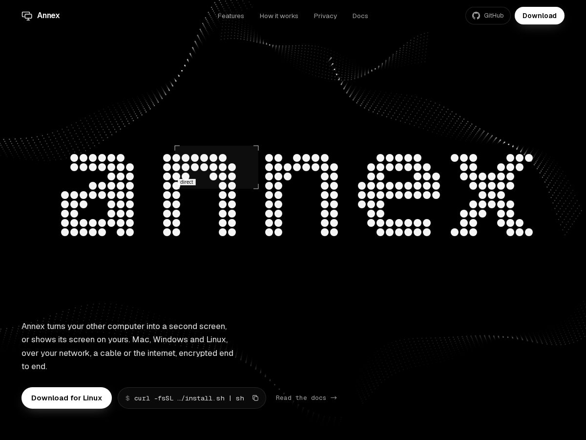 Landing-page snapshot of getannex.dev
