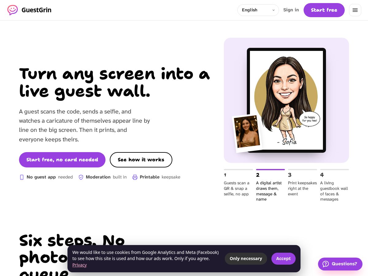 Landing-page snapshot of getguestgrin.com