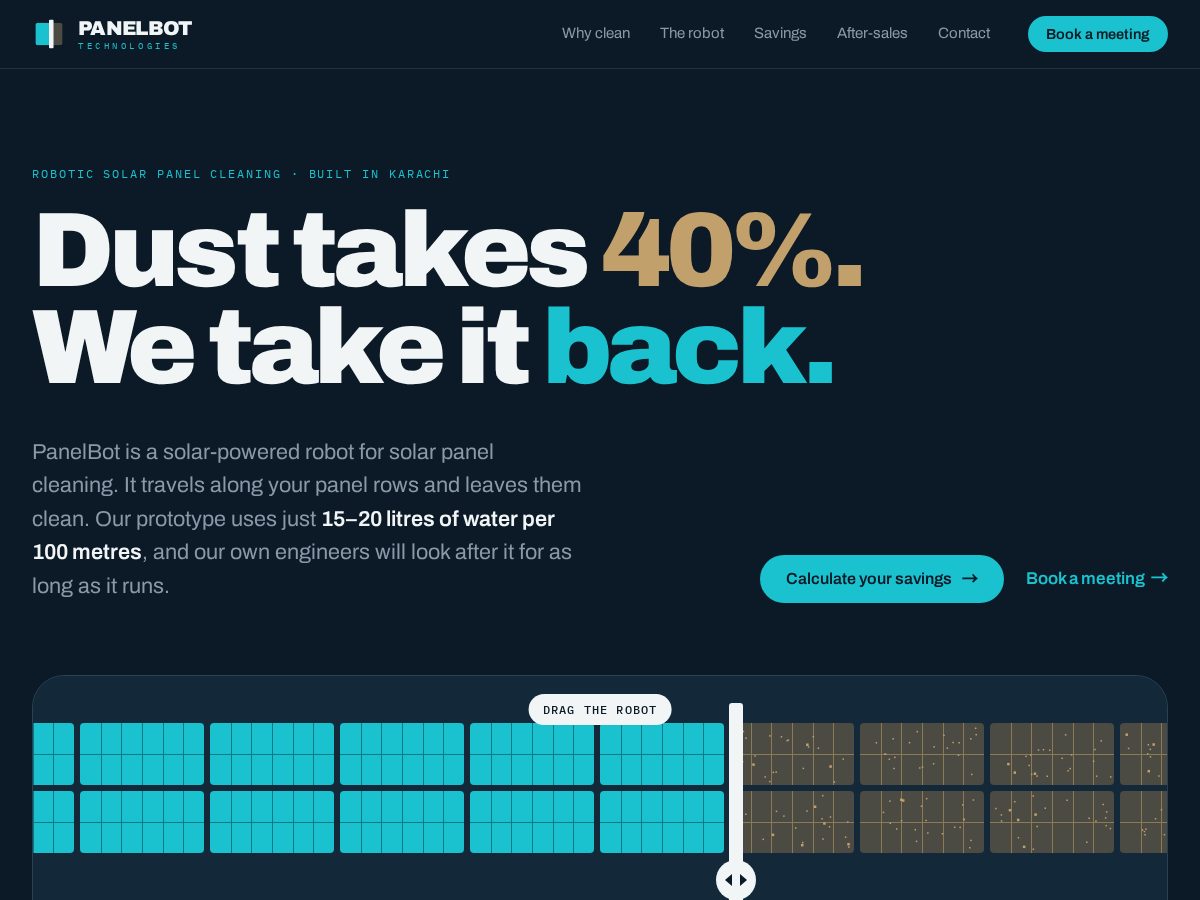 Landing-page snapshot of getpanelbot.com