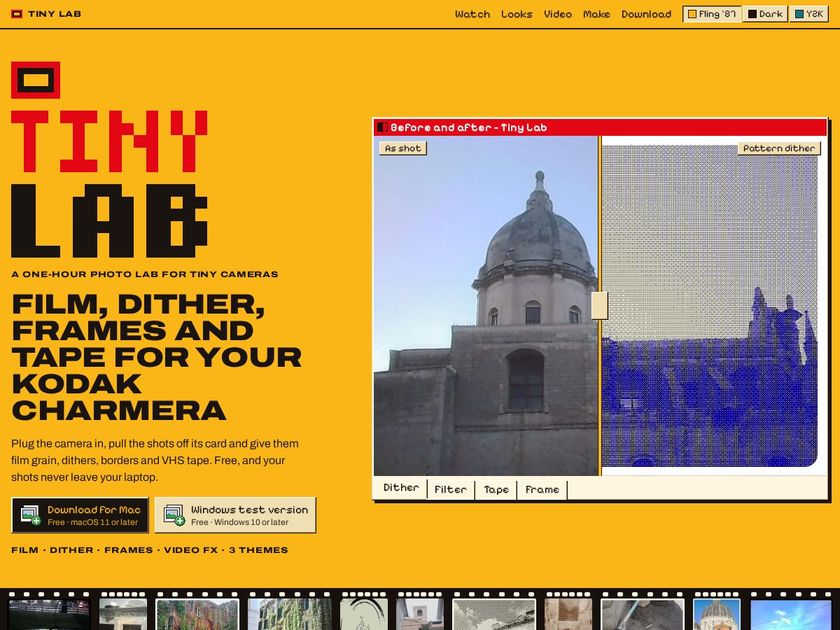 Landing-page snapshot of gettinylab.com