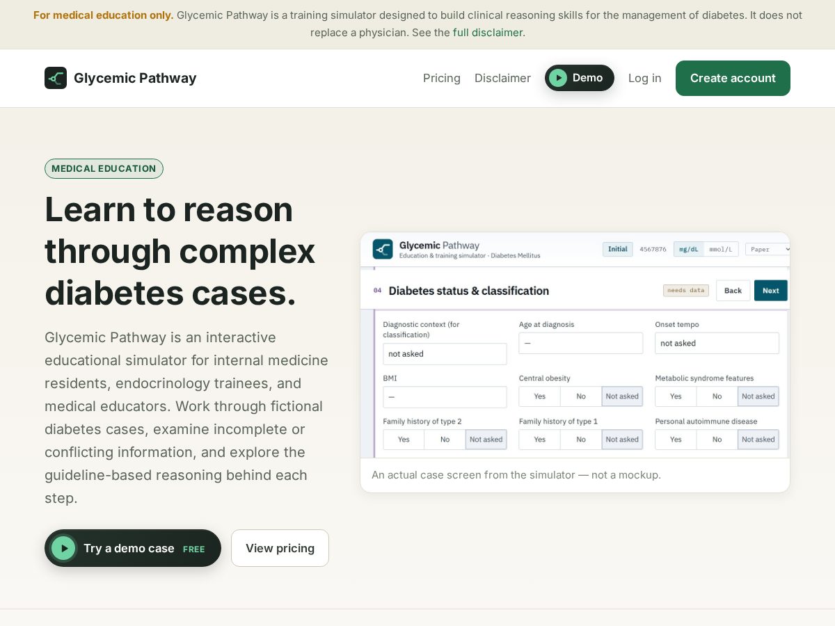 Landing-page snapshot of glycemicpathway.com