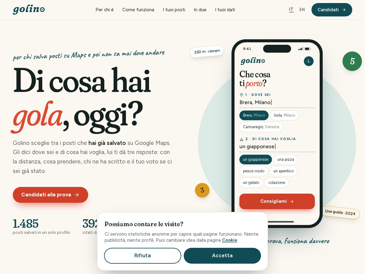 Landing-page snapshot of golino.app
