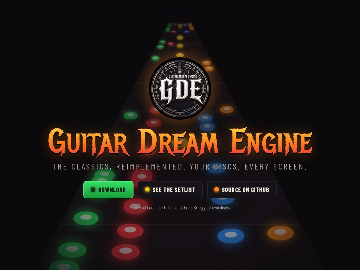 Landing-page snapshot of guitardreamengine.com