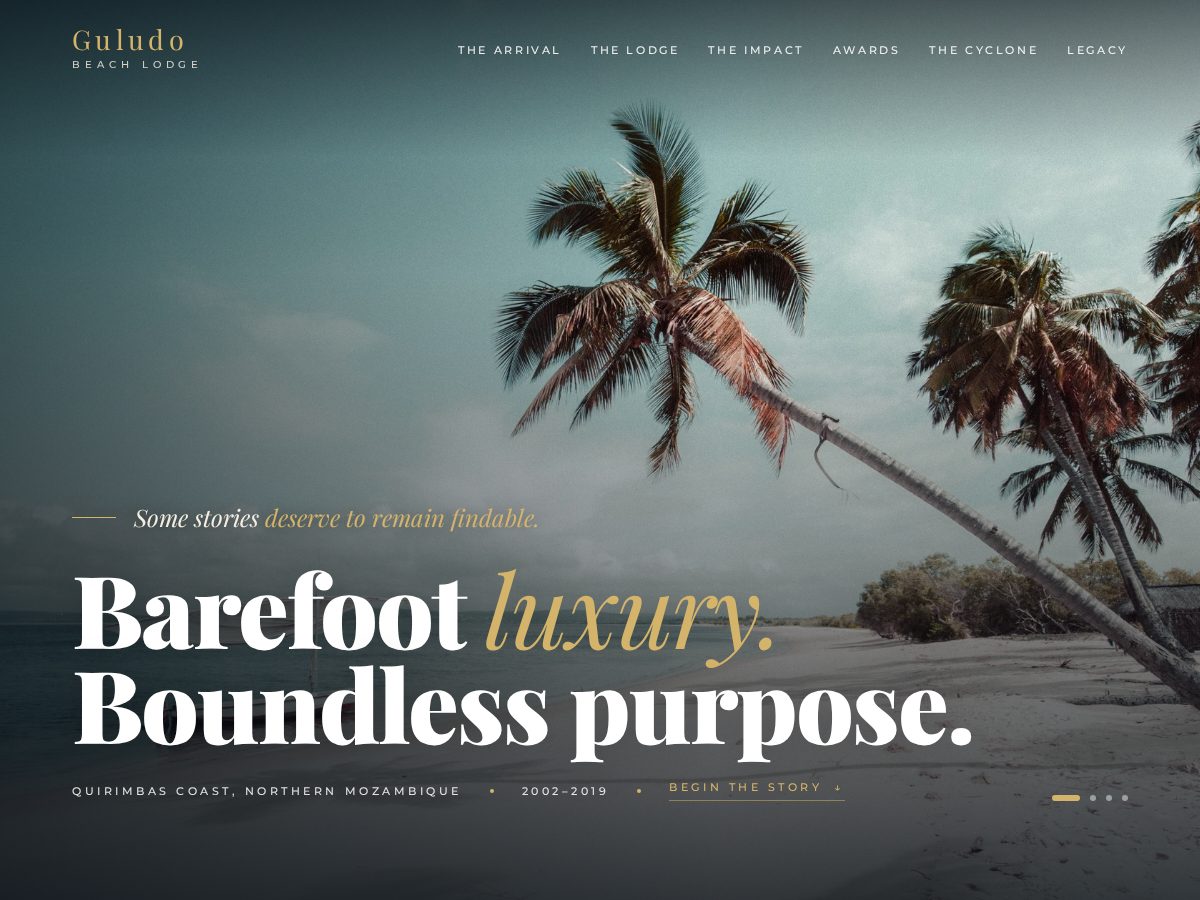 Landing-page snapshot of guludobeachlodge.com