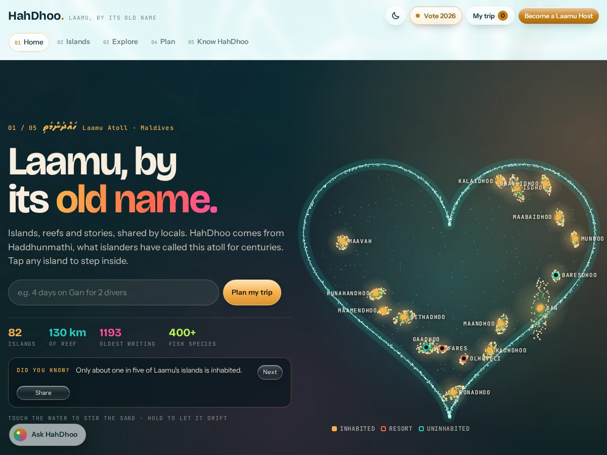 Landing-page snapshot of hahdhoo.com