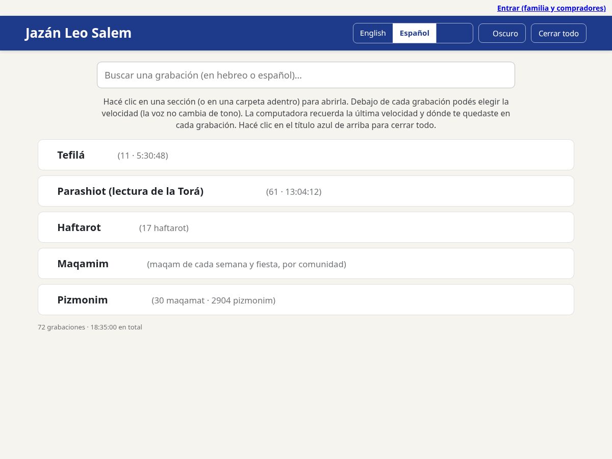 Landing-page snapshot of hazzanleosalem.com