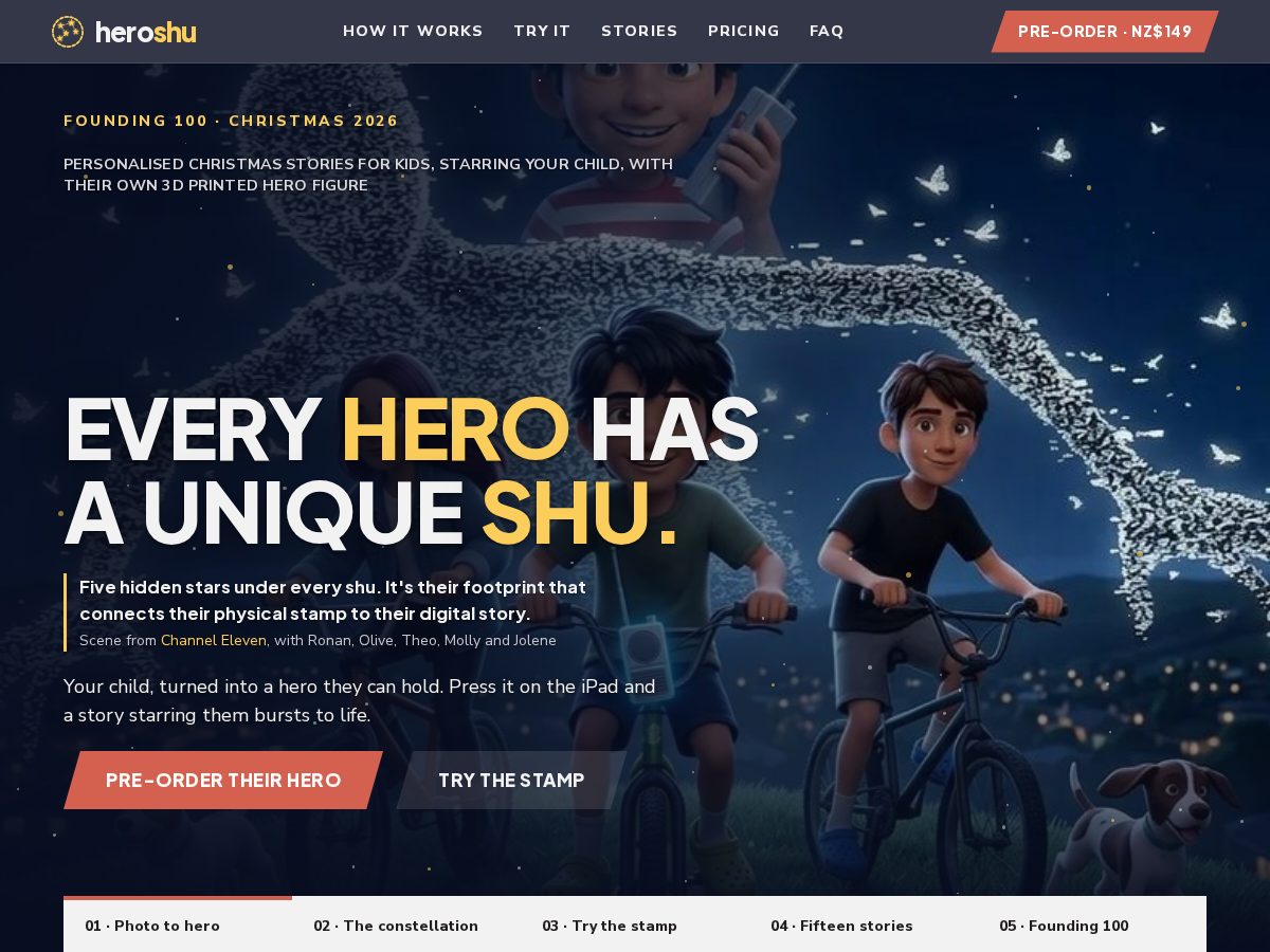 Landing-page snapshot of heroshu.com