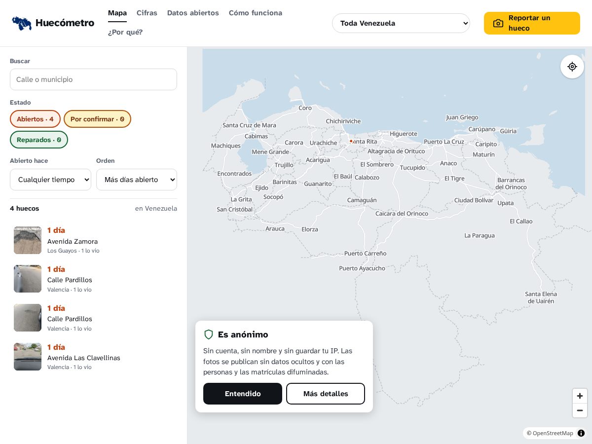 Landing-page snapshot of huecometro.com