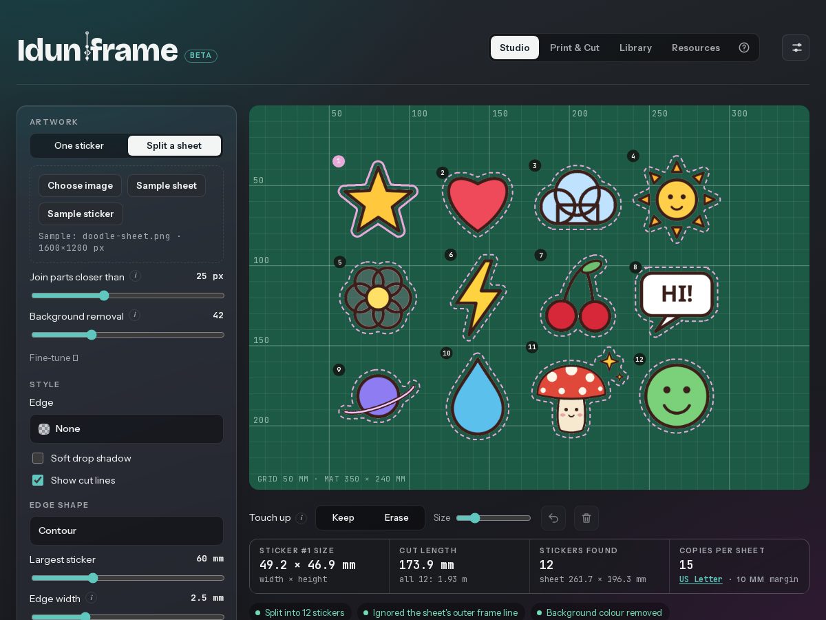 Landing-page snapshot of idunframe.com