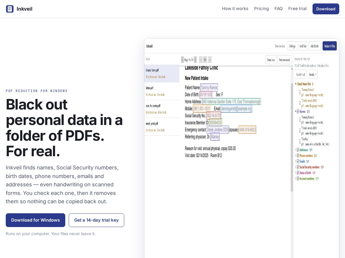 Landing-page snapshot of inkveil.vip