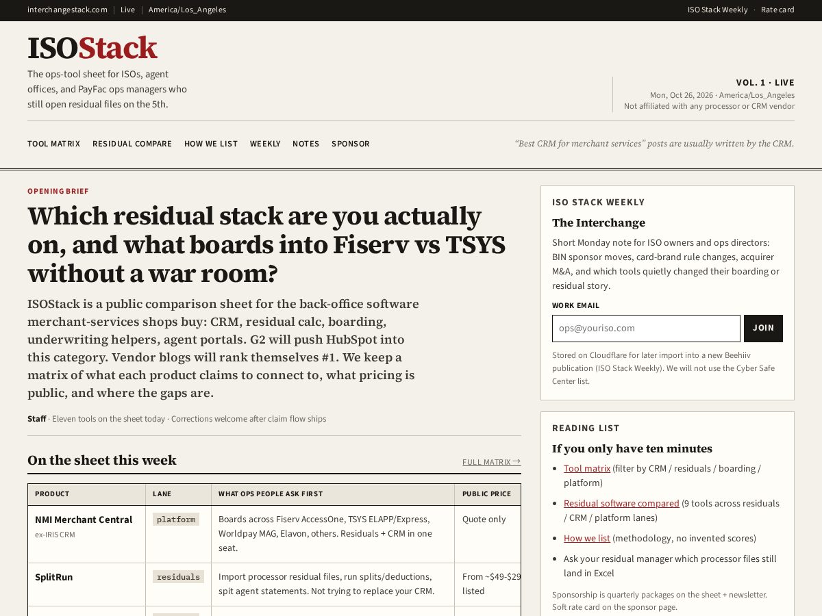 Landing-page snapshot of interchangestack.com