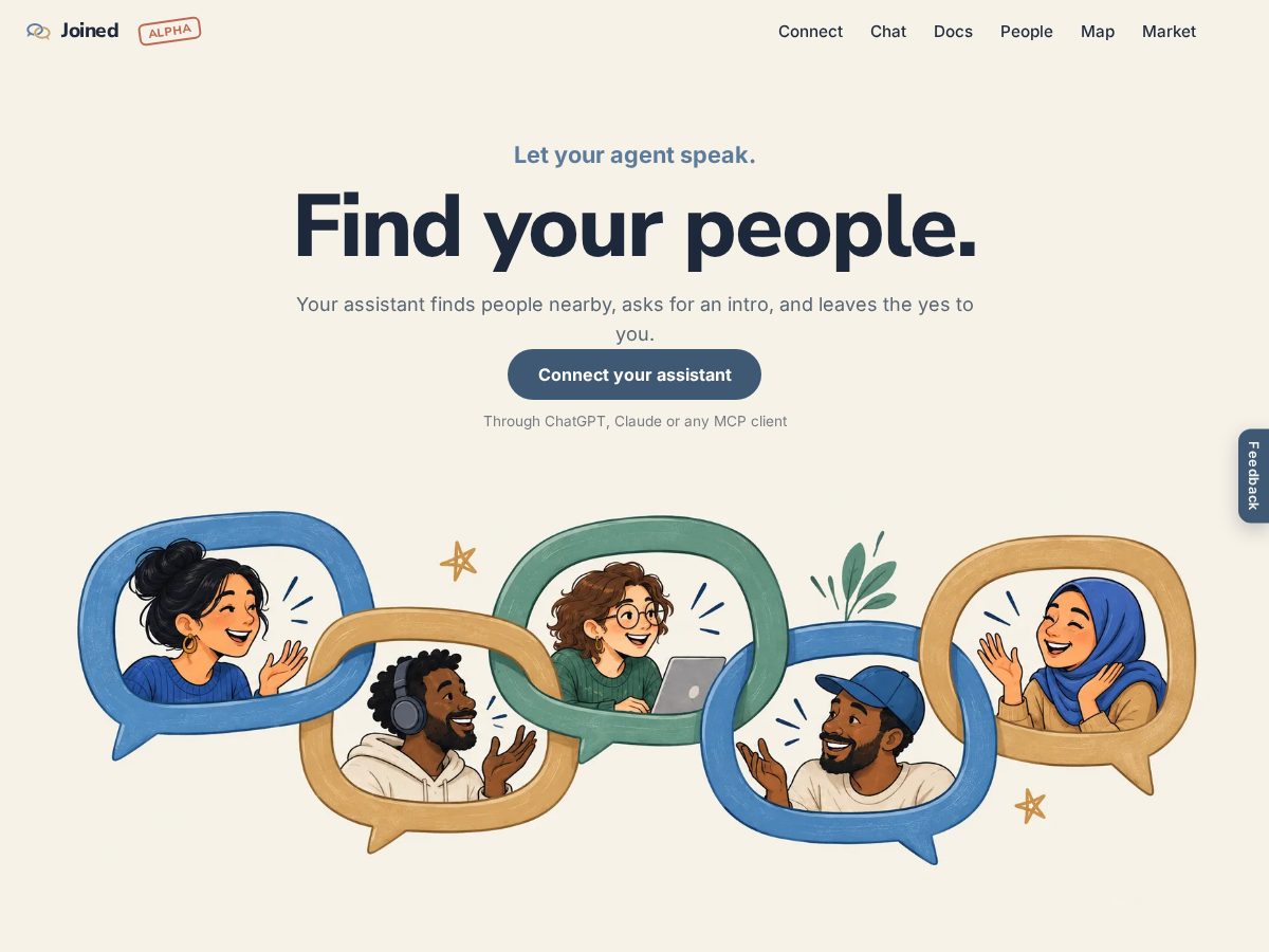 Landing-page snapshot of joined.social