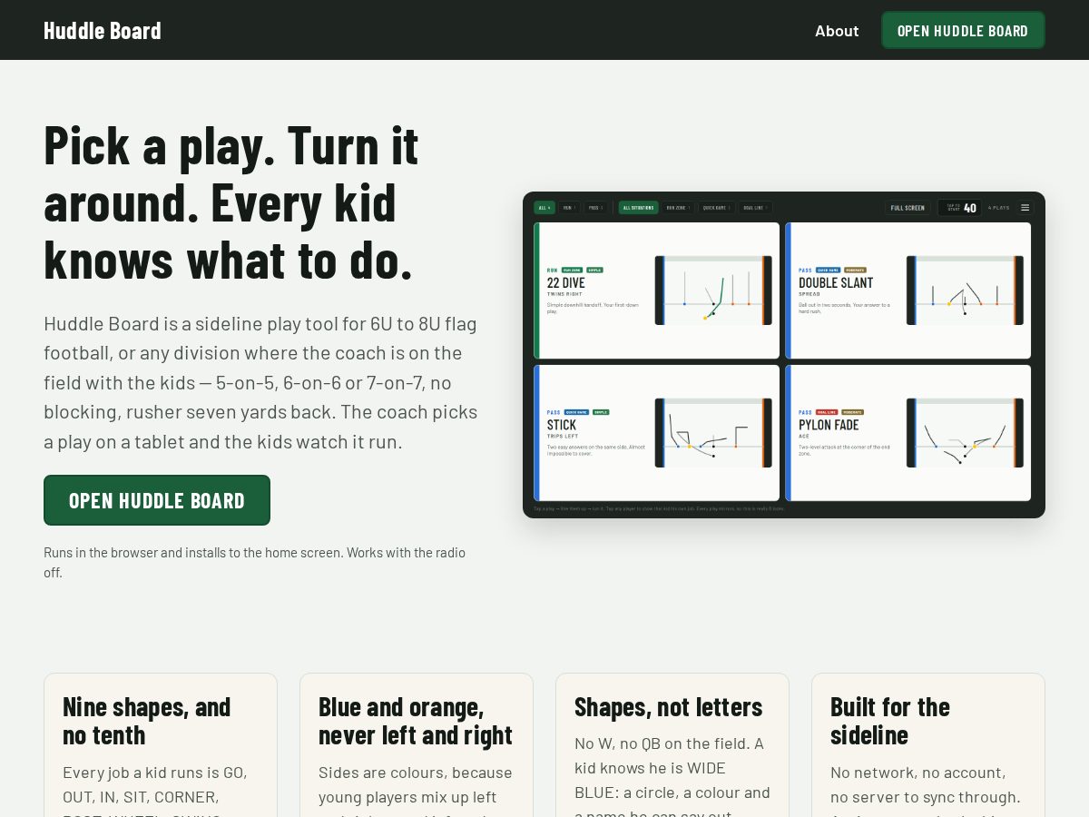 Landing-page snapshot of kidsflaghuddle.org