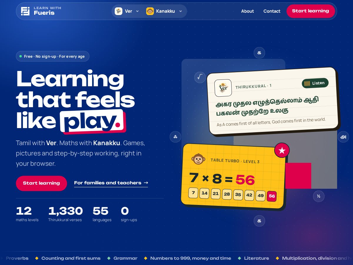 Landing-page snapshot of learnwithfueris.com