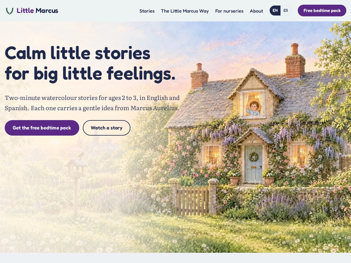 Landing-page snapshot of littlemarcusstories.com
