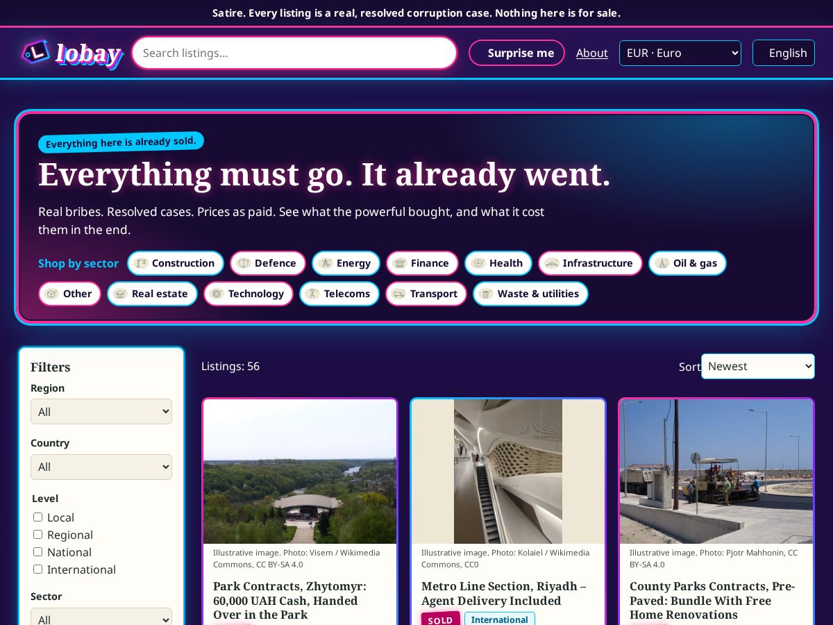 Landing-page snapshot of lobay.org