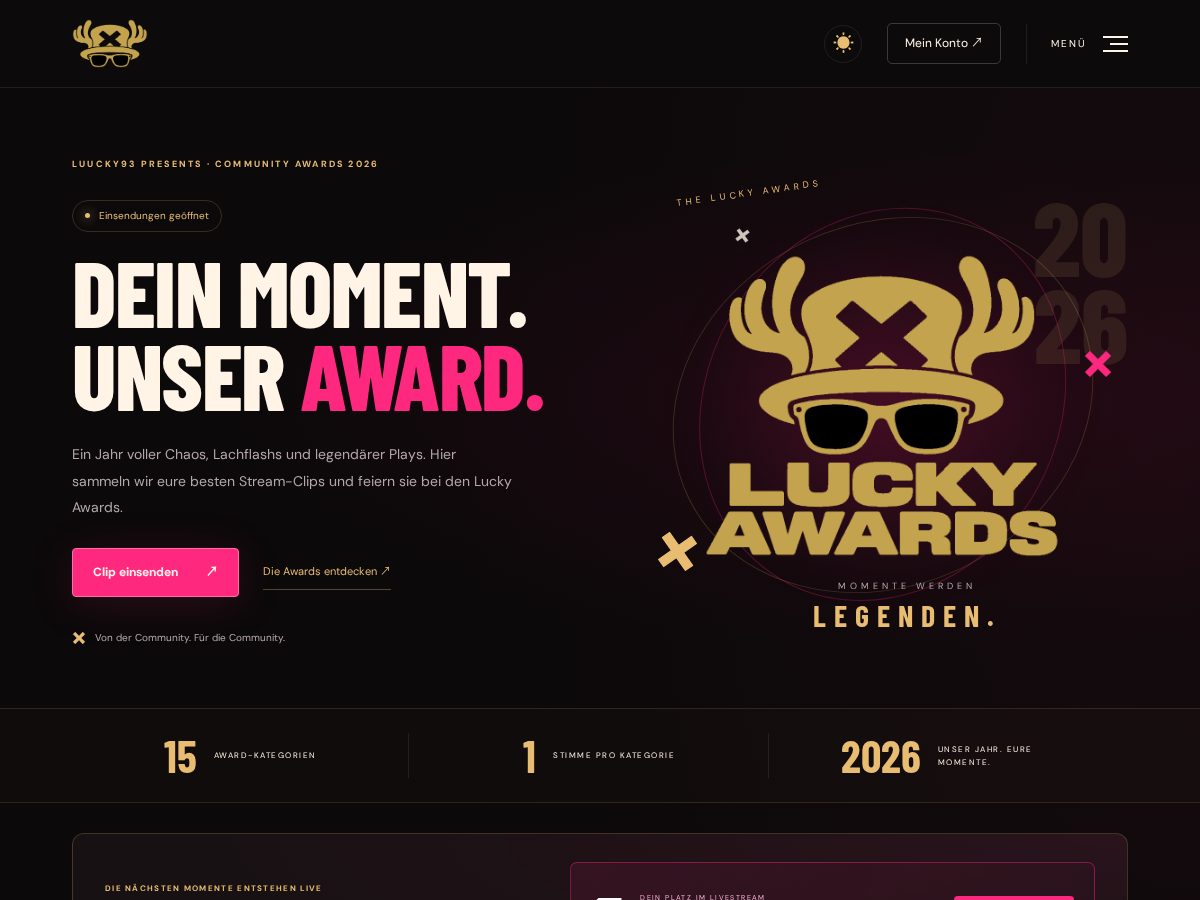 Landing-page snapshot of lucky-awards.com