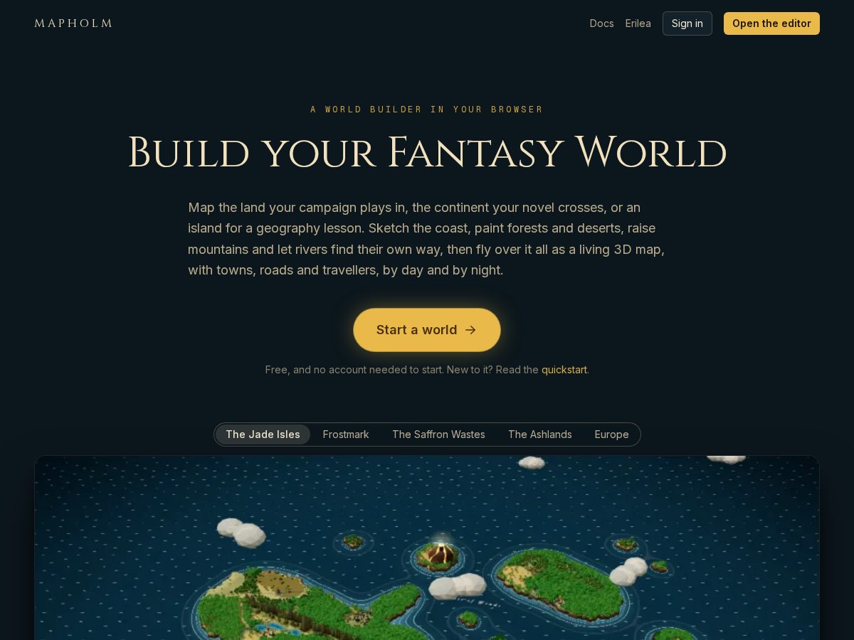 Landing-page snapshot of mapholm.com