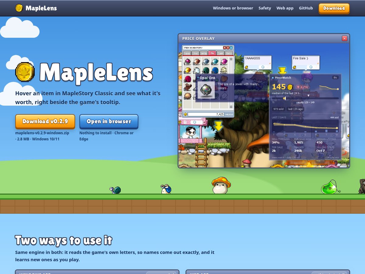 Landing-page snapshot of maple.observer
