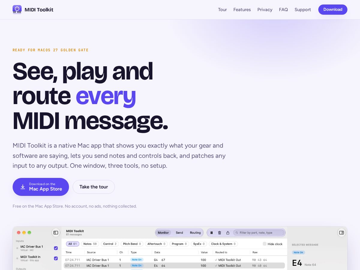 Landing-page snapshot of miditoolkit.app